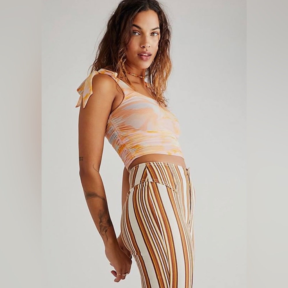 NWT Avenue Print Tank Top (Ivory/Orange Combo)